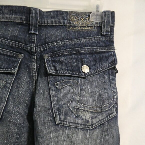 ROCK & REPUBLIC | size 32 | Made In the USA | 100% Cotton | Blue Denim - Jeans - Picture 12 of 16